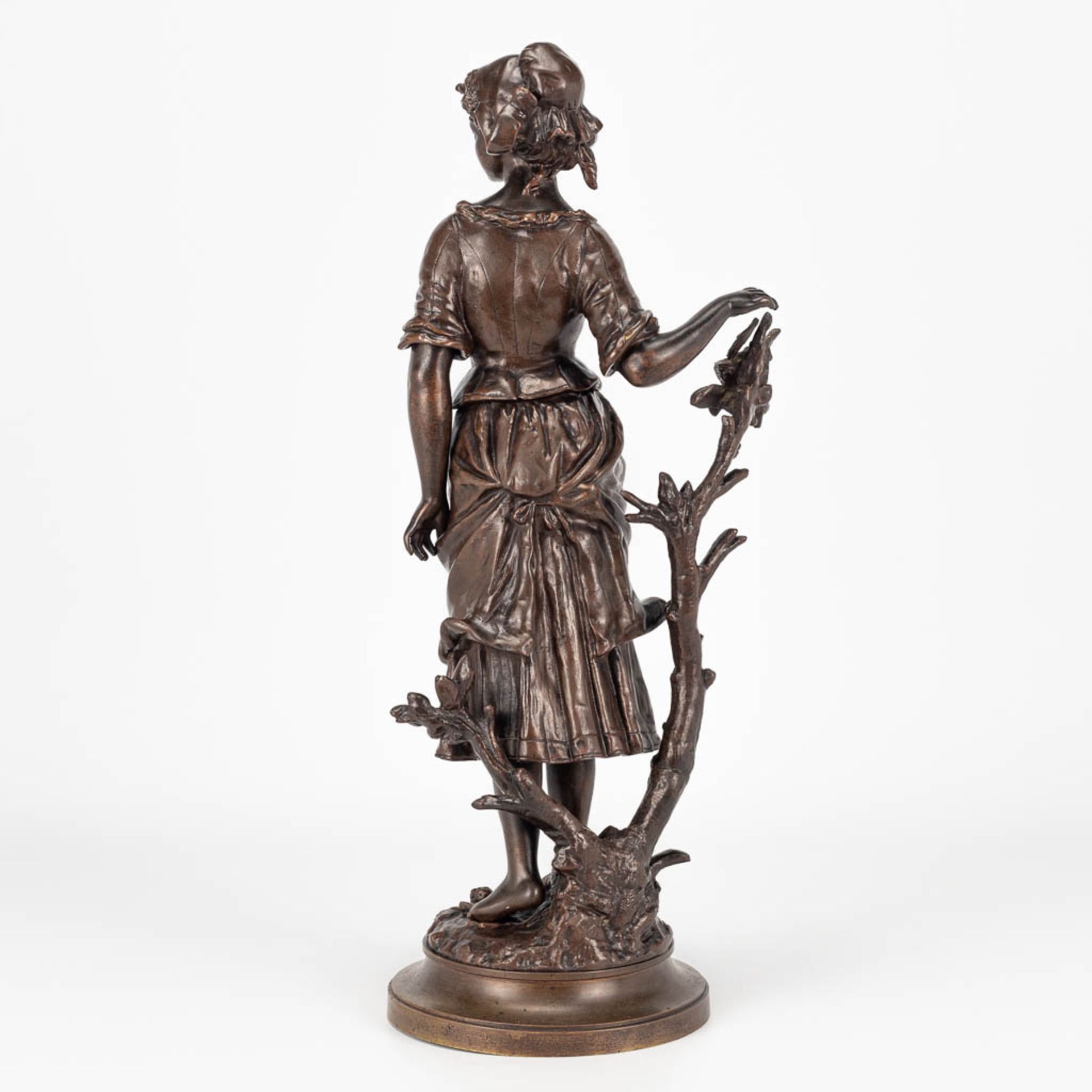 Charles ANFRIE (1833-1905) 'Poste Restante aux champs' a bronze statue of a young lady. - Image 7 of 12