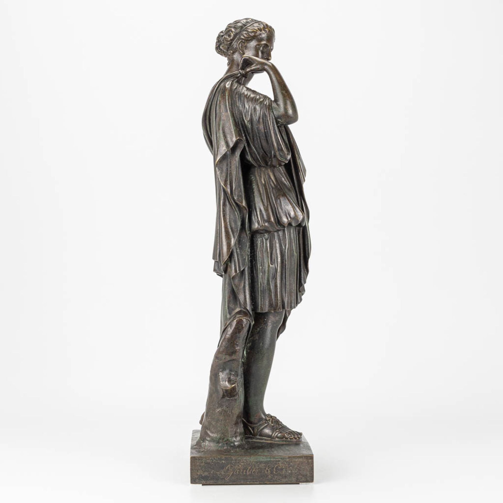 A bronze statue of Diana de Gabii and marked Gauthier& Cie. 19th century. - Image 2 of 11