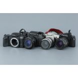 Four Pentax SLR Cameras