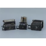 Three Gaumont Block-Notes Folding Strutt Cameras,