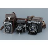 Three Zeiss Ikon Medium Format Cameras