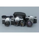 Three Pentax SLR Cameras