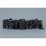 Three Konica SLR Cameras