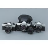 Three Praktica SLR Cameras