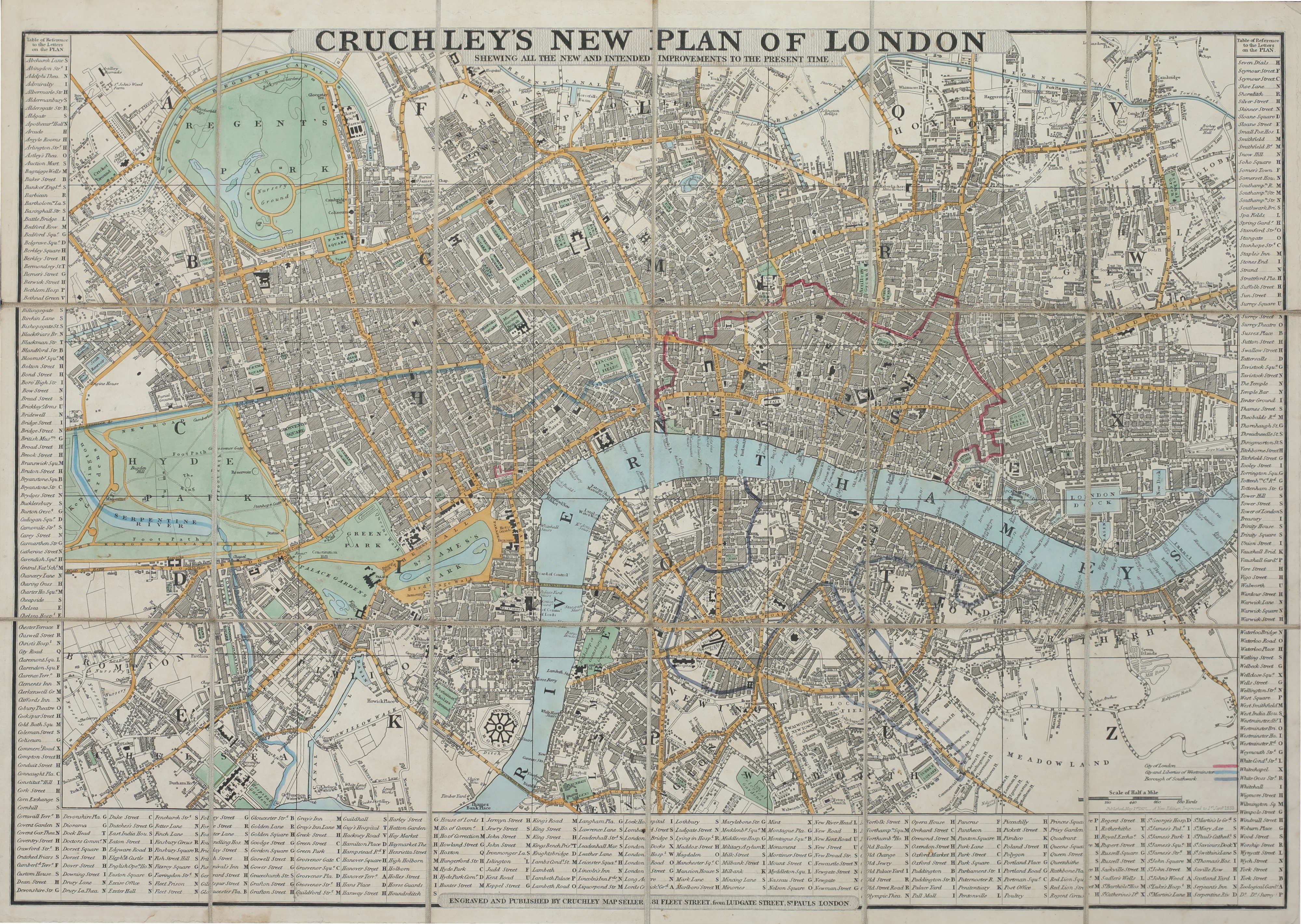 Cruchley's New Plan of London of 1833,