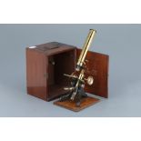 Society Of The Arts Brass Monocular Microscope,