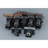 Seven Agfa Medium Format Folding Cameras