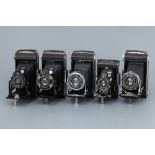 Five Kodak Folding Cameras