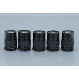 Five Canon FD f/3.5 135mm Lenses,
