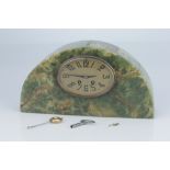 Green Marble Art Deco Mantle Clock,