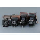Four Zeiss Ikon Folding Medium Format Cameras