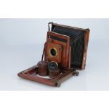 A Thonton Pickard Whole Plate Mahogany Camera,