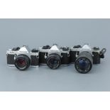 Three Pentax SLR Cameras