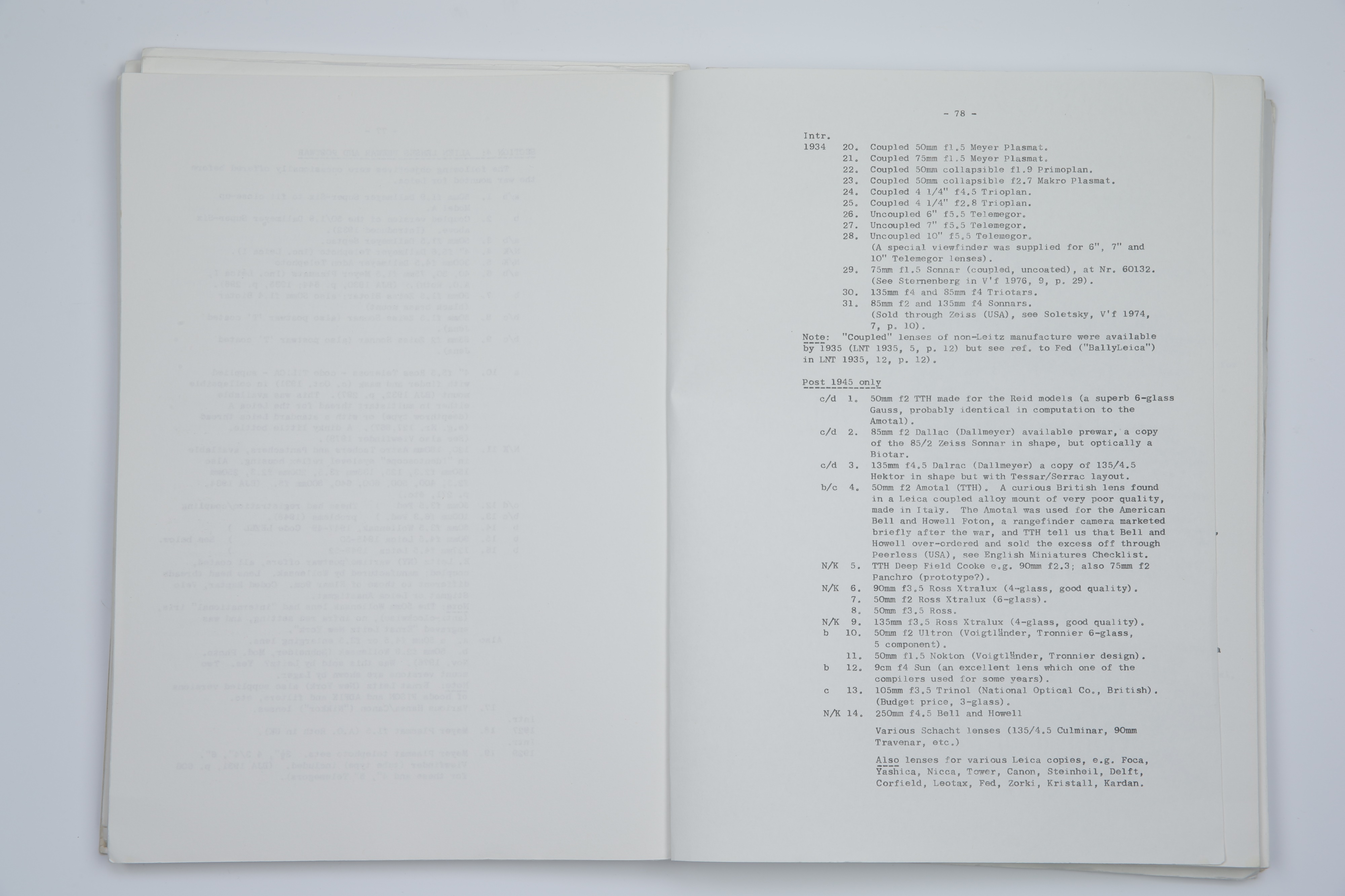 'The Collector's Checklist of Leica Cameras, Lenses and Accessories, and Leica Bibliography, - Image 3 of 3