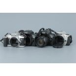 Four Canon EOS SLR Cameras
