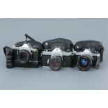 Three Pentax SLR Cameras