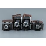 Four Zeiss Ikon Medium Format Folding Cameras