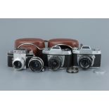 Three Ihagee Exa SLR Cameras