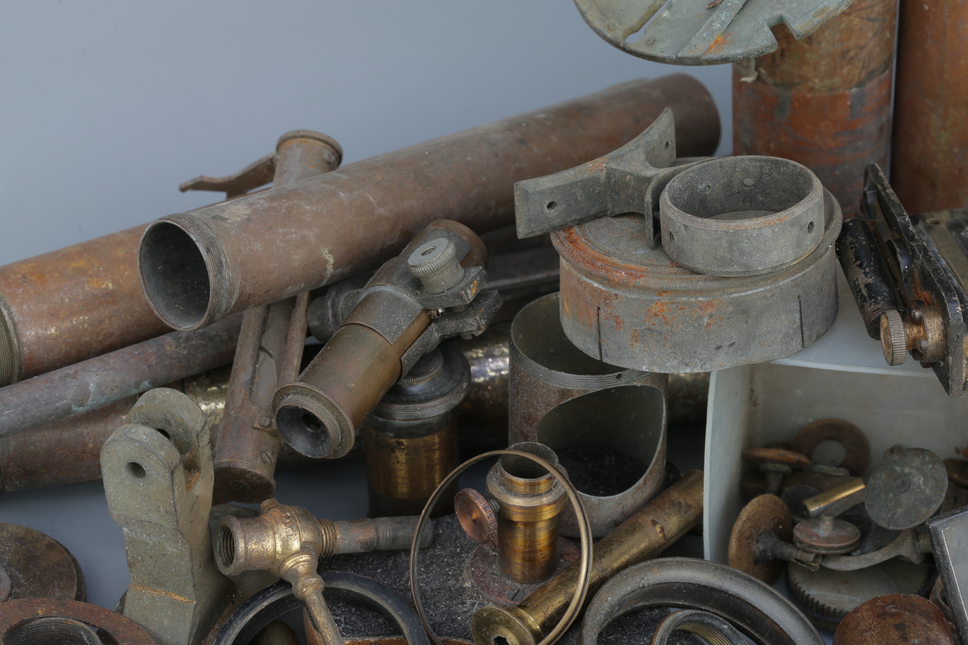 A Selection of Various Brass Microscope & Telescope Parts, - Image 4 of 4