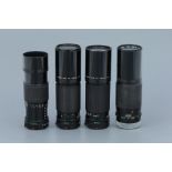 Four Canon FD Telephoto Lenses,