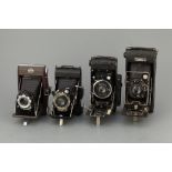 Four Ensign Medium Format Folding Cameras