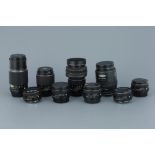 Nine Pentax K Mount Lenses