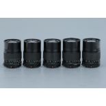 Five Canon FD f/3.5 135mm Lenses,