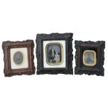 A collection of Three Framed Ambrotype Portraits,