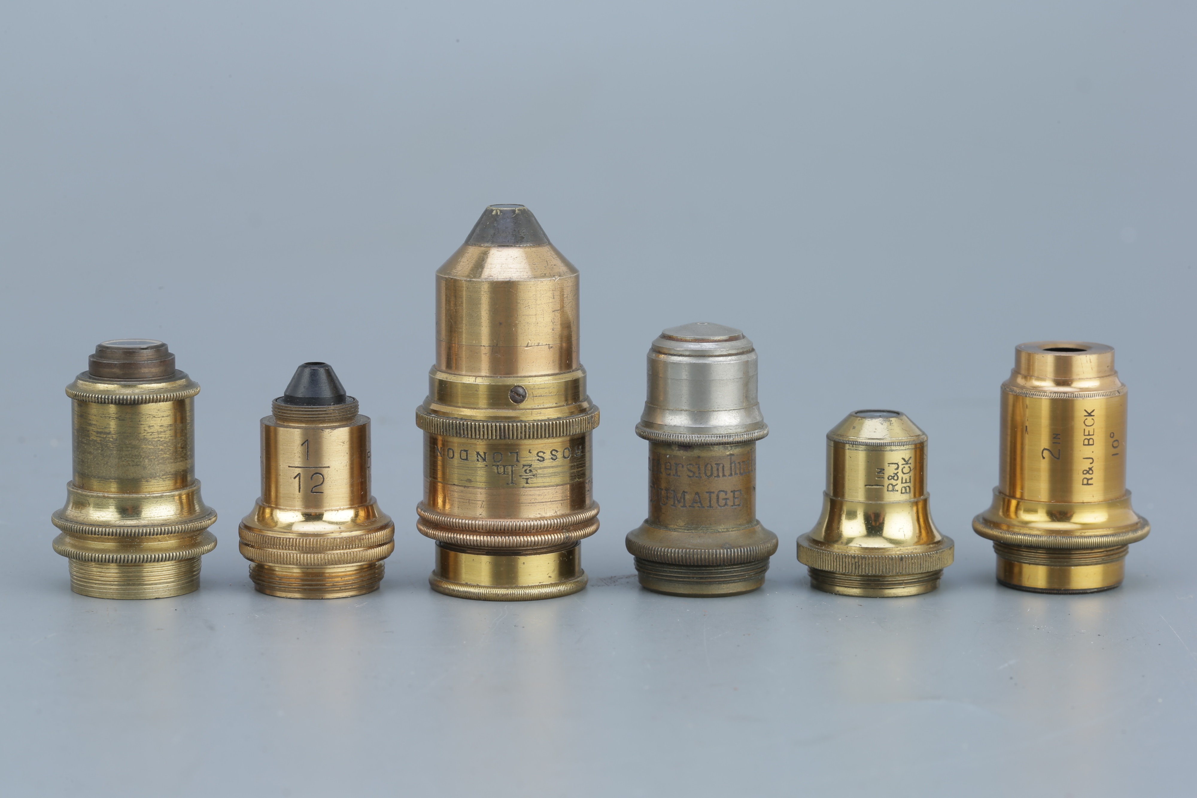 A Collection of Brass Microscope Objectives, - Image 2 of 6