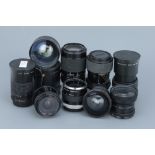 A Selection of Camera Lenses and Attachments,