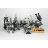 Collection of Seven Microscopes,