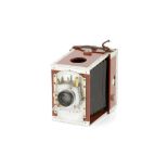 A Shew & Co. Xit Aluminium Mahogany Strut Camera,