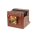 A W. Watson & Sons Whole Plate Mahogany Tailboard Camera,
