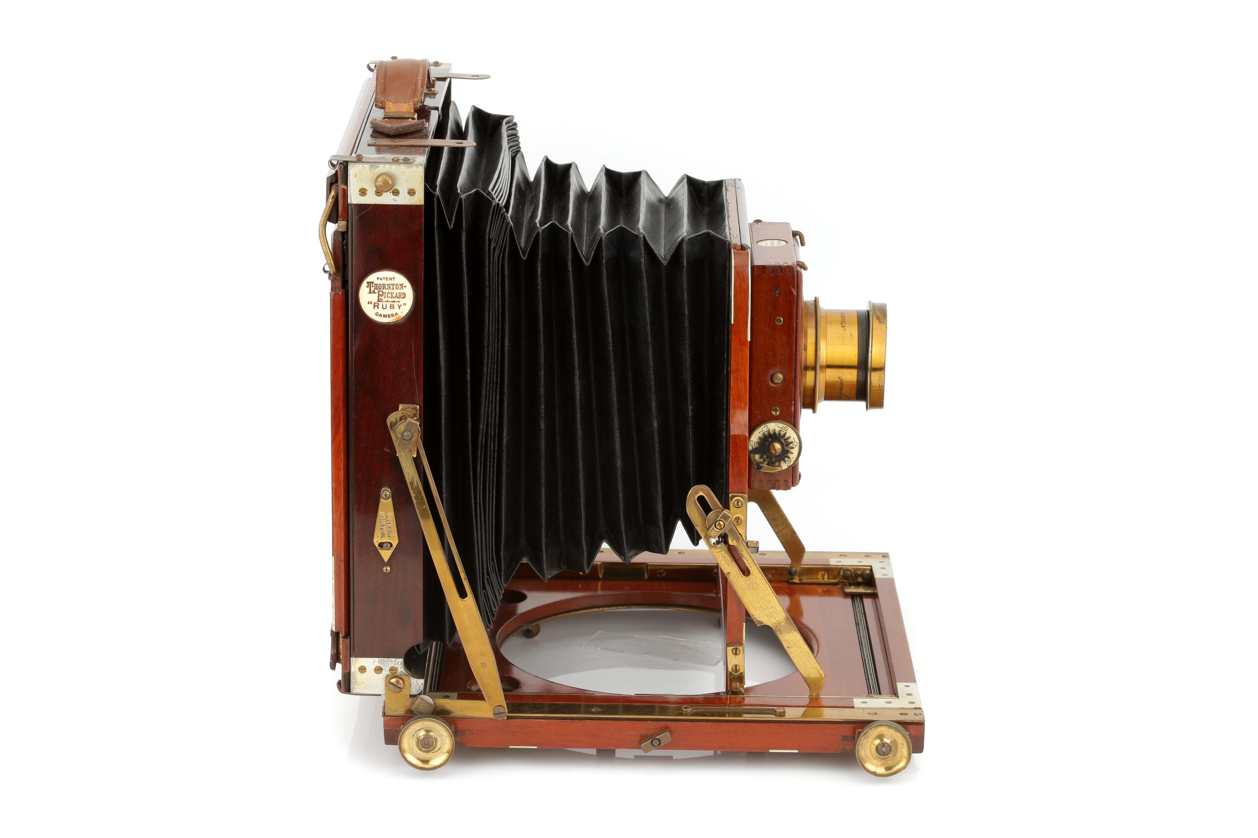 A Thornton Pickard Ruby Whole Plate Mahogany Field Camera, - Bild 4 aus 13