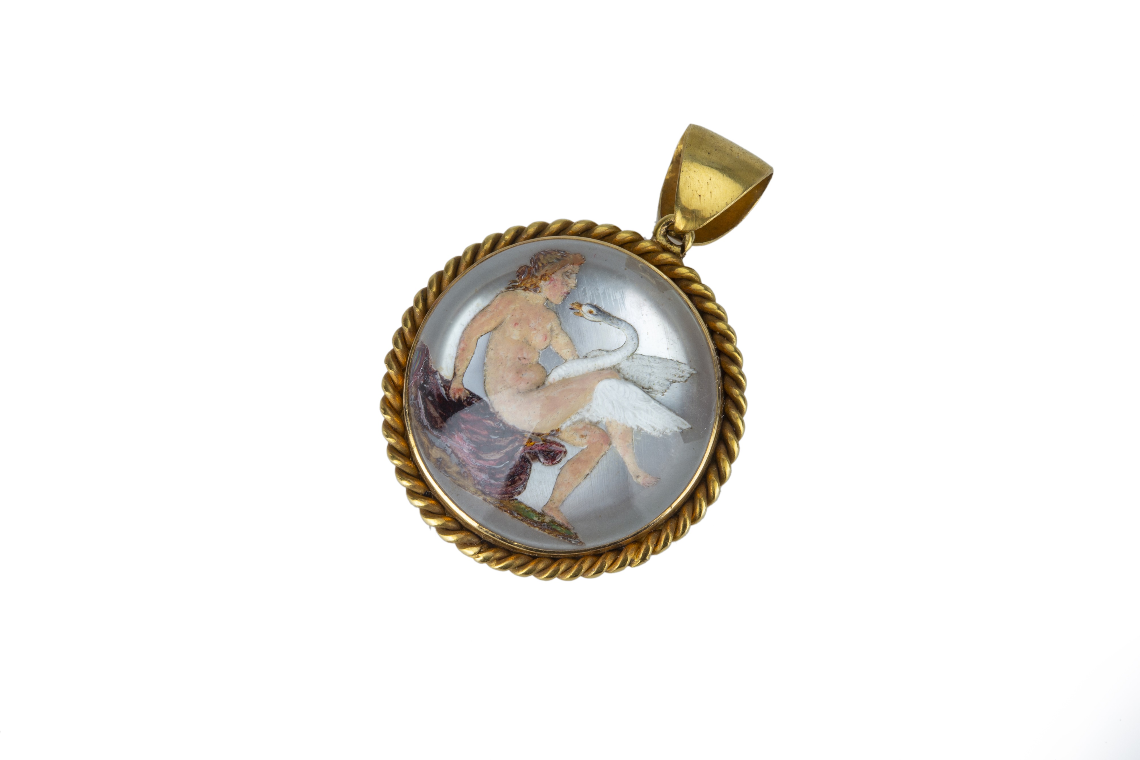 A Victorian reverse crystal intaglio pendant. - Image 5 of 5