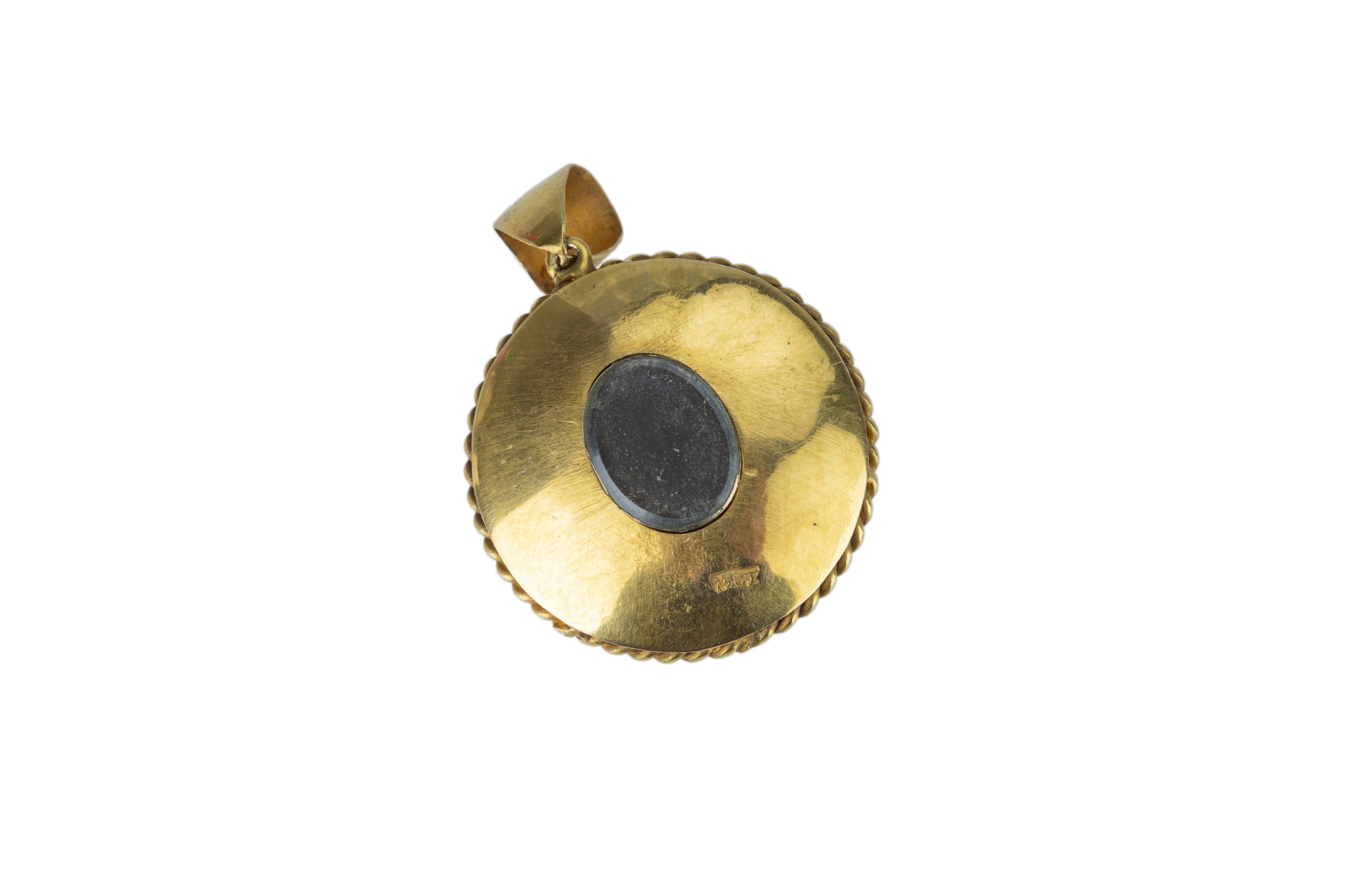A Victorian reverse crystal intaglio pendant. - Image 3 of 5