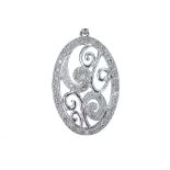 A white gold and diamond pendant.