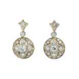 A pair of Victorian diamond earrings.