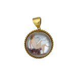 A Victorian reverse crystal intaglio pendant.