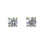 A pair of diamond ear studs.