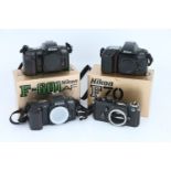 A Selection of Four Nikon SLR Bodies,