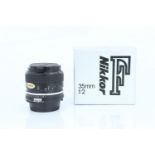 A Nikon Ai Nikkor f/2 35mm Lens,