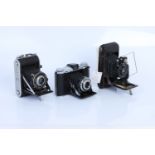 Three Ensign Folding Cameras,