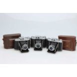 Three Mihama Folding Cameras,