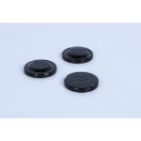 Three Early Leica Black Paint Lens Caps,