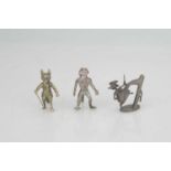 Three Small Bronze Figures,