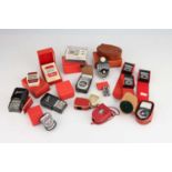 A Selection of Light Meters in Red Presentation Boxes,