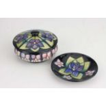 Two Moorcroft Violet Pattern Items,