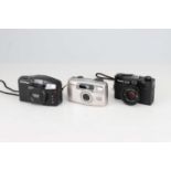 Three Compact 35mm Film Cameras,