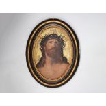 18th C. Italian Oil Of Christ on board,